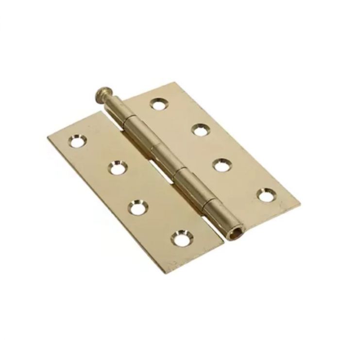Loose Pin Steel Door Hinge - 100mm - Brass Plated - 1 Pair