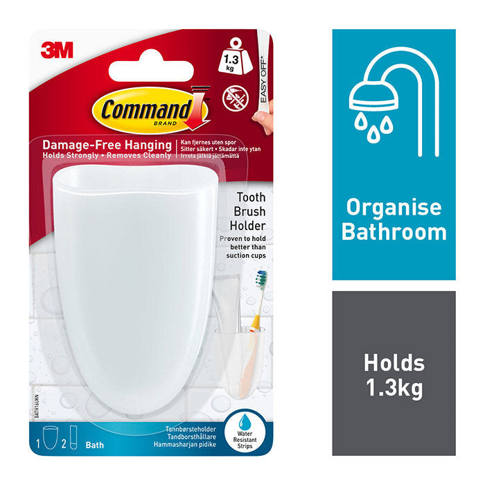 Support brosse à dents/rasoir Command pour salle de bain BATH16-ES