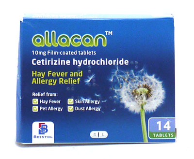 ALLACAN CÉTIRIZINE COMPRIMÉS RHUME DES FOINS 14