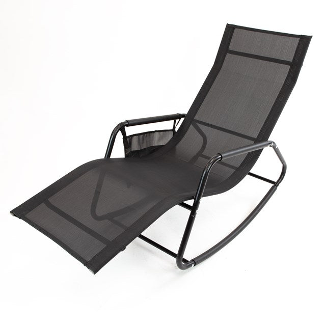 Garden Rocking Relaxing Lounger Chair - Black