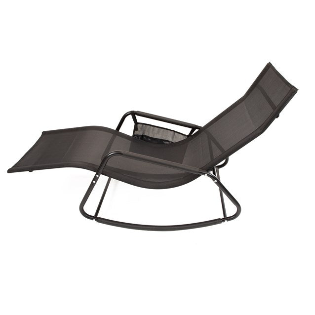 Garden Rocking Relaxing Lounger Chair - Black