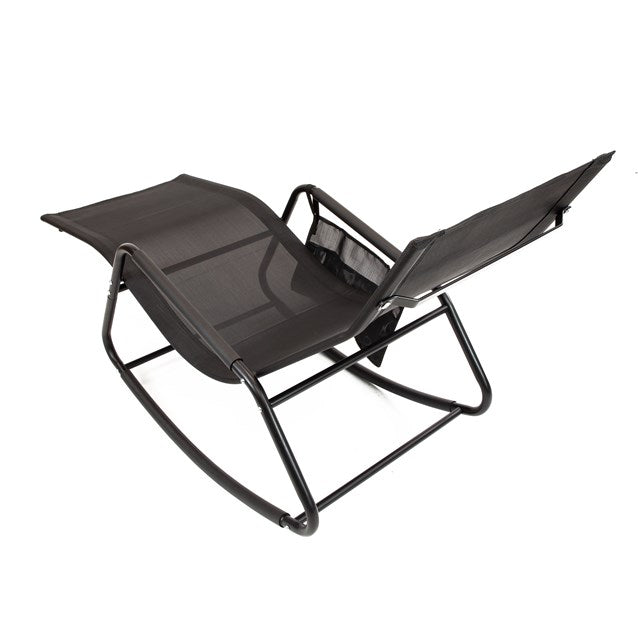 Garden Rocking Relaxing Lounger Chair - Black