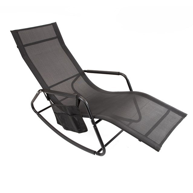 Garden Rocking Relaxing Lounger Chair - Black