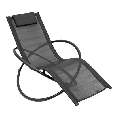 Louis Textile Rocking Lounger Black