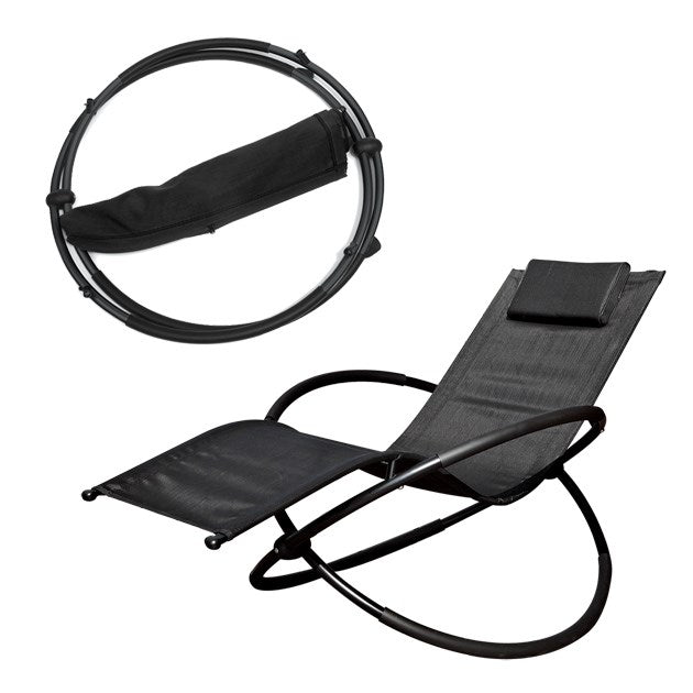 Louis Textile Rocking Lounger Black