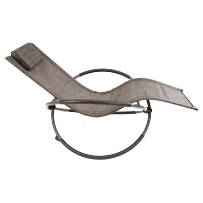 Louis Textile Rocking Lounger-Black & Grey