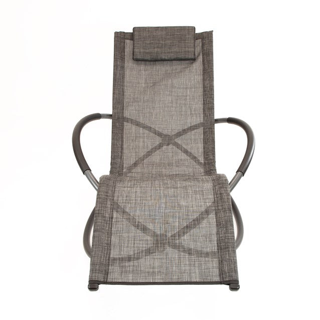 Louis Textile Rocking Lounger-Black & Grey