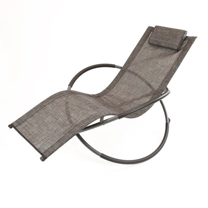 Louis Textile Rocking Lounger-Black & Grey