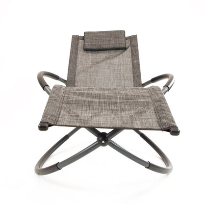 Louis Textile Rocking Lounger-Black & Grey