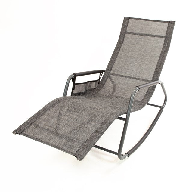 Garden Rocking Relaxing Lounger- Black&amp;Grey