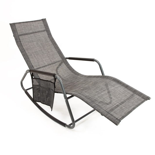 Garden Rocking Relaxing Lounger- Black&amp;Grey