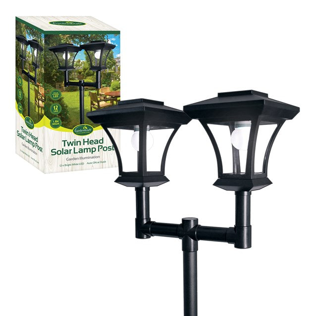 Twin Head Decorative Solar Lamp Post