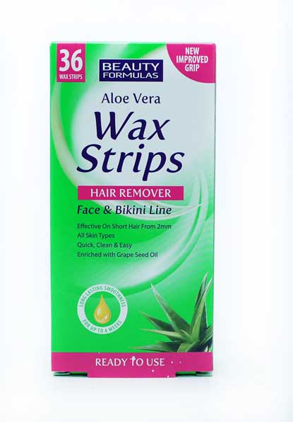 BEAUTY FORMULAS WAX STRIPS ALOE VERA FACE&BIKINI