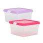 Wham® Clip 9.01 9L Box & Lid Clear Base Pink/Lilac Lids