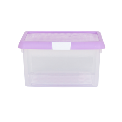 Wham® Clip 9.01 9L Box & Lid Clear Base Pink/Lilac Lids