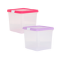 Wham® Clip 9.02 14L Box & Lid Clear Base Pink/Lilac Lids