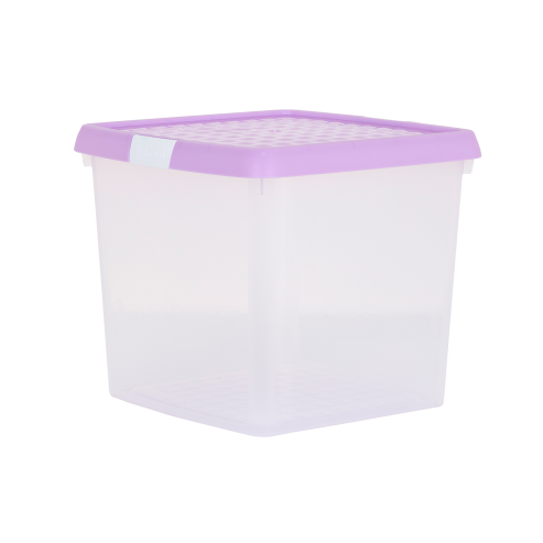 Wham® Clip 9.02 14L Box & Lid Clear Base Pink/Lilac Lids