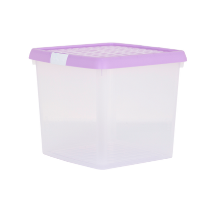 Wham® Clip 9.02 14L Box & Lid Clear Base Pink/Lilac Lids