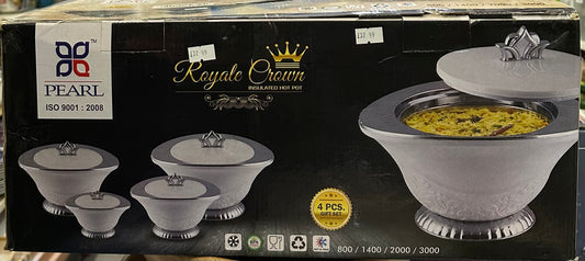ROYALE CROWN INSULATED HOT POT SET OF 4
