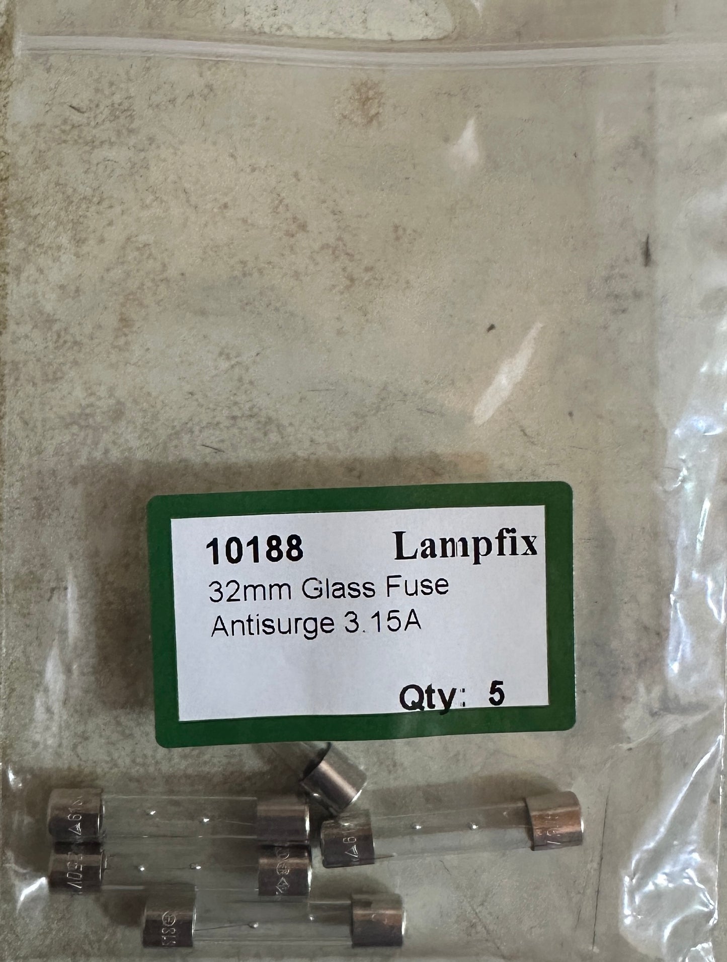 Fusible en verre antisurtension 32mm 3.15A