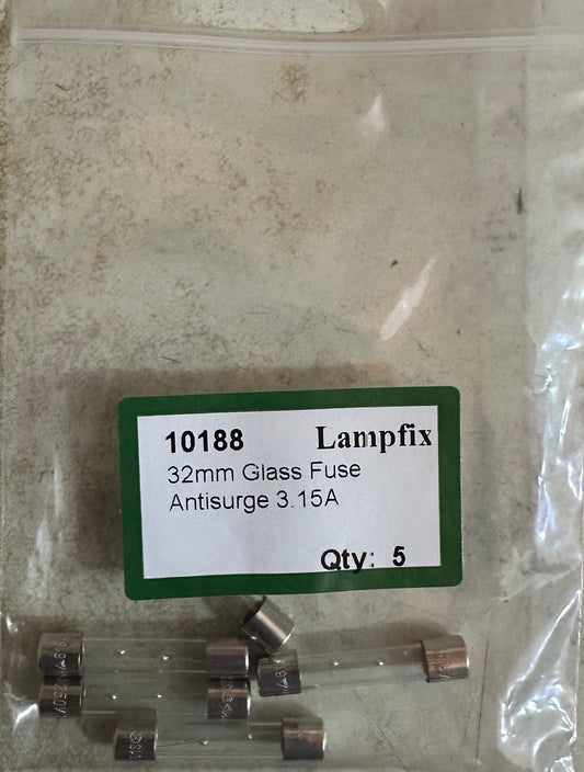 Fusible en verre antisurtension 32mm 3.15A