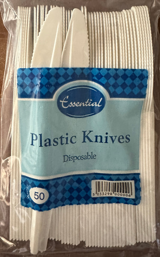 Couteaux en plastique essentiels paquet de 50