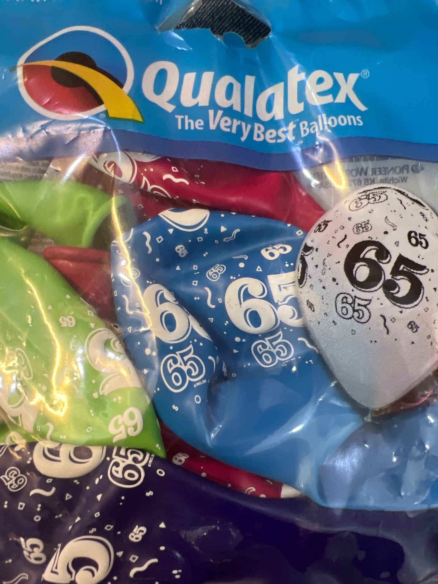 65th birthday ballons
