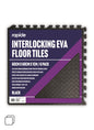 Premium EVA Floor Tiles in Black with Edge - Durable Interlocking Flooring for Home Gym, Playroom, and More