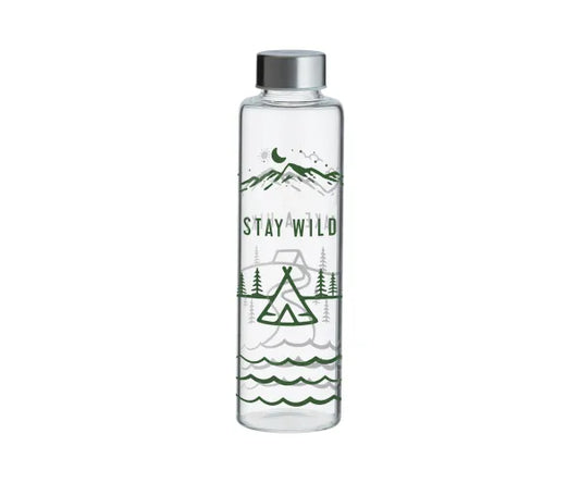 Bouteille en verre Pure Stay Wild 600 ml – Bouteille d'eau réutilisable et écologique