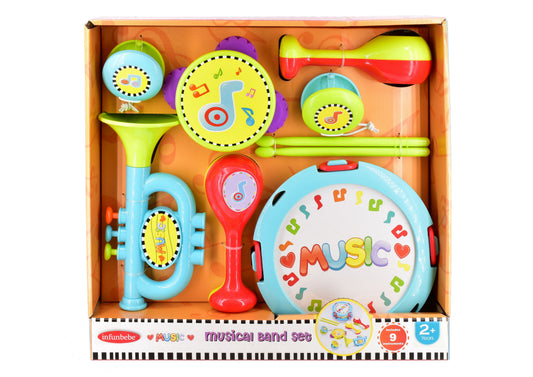 9pc Musical Band Set - Open Touch Box | Complete Instruments Kit for Kids