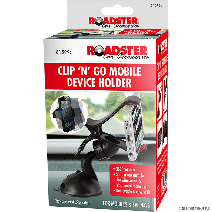 Convenient Clip 'N' Go Car Mobile Device Holder | Secure & Adjustable.
