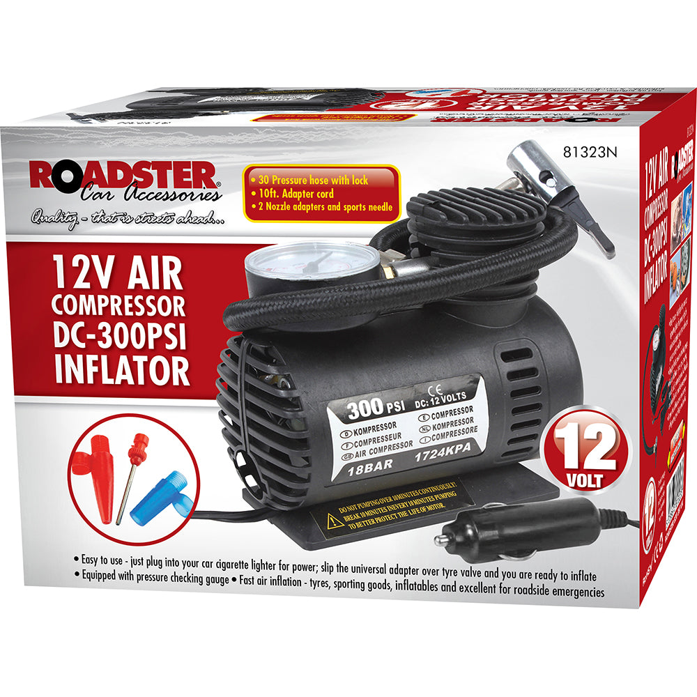 Compact 12V Mini Air Compressor (300psi) for On-the-Go Inflation