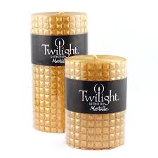 Shine Bright with Our Large Metallic Pillar Gold - Elevate Your Space