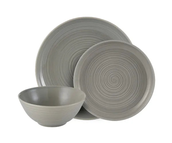 Sublimez votre expérience culinaire avec le service de table 12 pièces William Mason Grey.