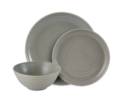 Sublimez votre expérience culinaire avec le service de table 12 pièces William Mason Grey.