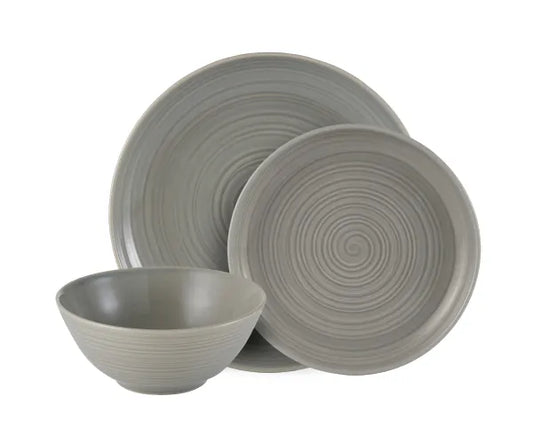 Elevate Your Dining Experience with the William Mason Grey 12pc Dinner Set.