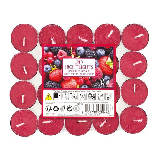 Petali Mixed Berries Maxi Tealights x4: Fragrant Ambiance for Every Occasion