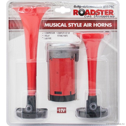 Enhance Your Ride with 12V Dual Air Horns | Musical Style Horn for Vehicles.