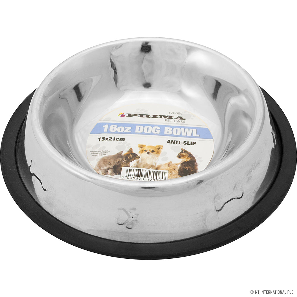 Gamelle premium pour chien de 16oz avec base antidérapante – Gamelle robuste pour animaux de compagnie – 15 x 21cm