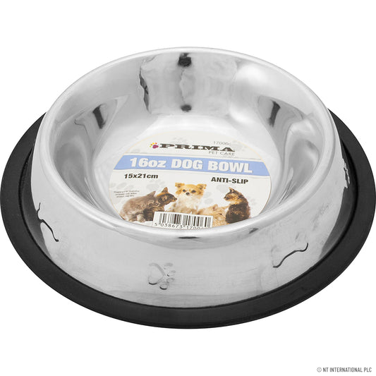 Gamelle premium pour chien de 16oz avec base antidérapante – Gamelle robuste pour animaux de compagnie – 15 x 21cm