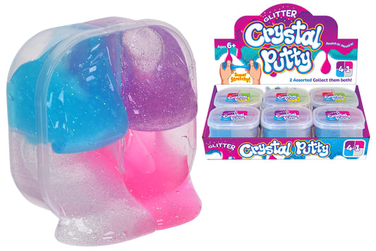 Sparkle and Shine with Glitter Crystal Putty 4 In 1 - Display Box | Perfect for Stress Relief & Fun