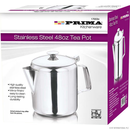 48oz Tea Pot - Stainless Steel 1400ml - Elegant Colour Box Packaging