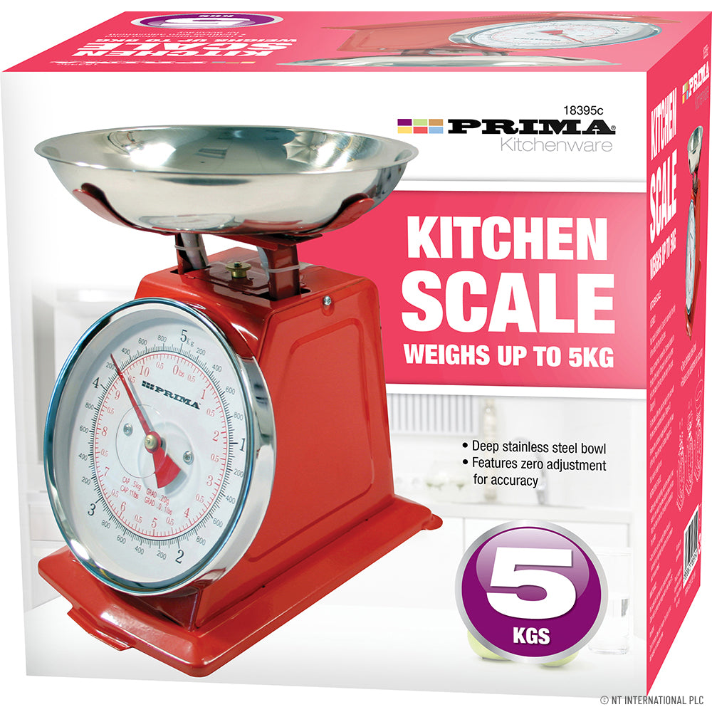 5kg Mechanical Kitchen Scale - Red: Precise Cooking Measurements .