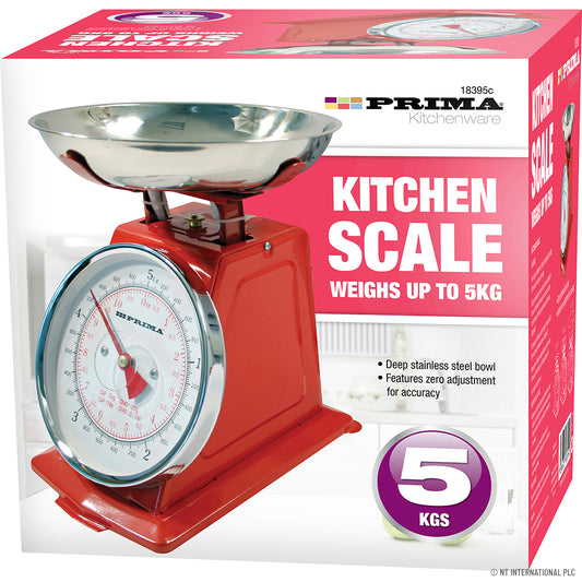 Balance de cuisine mécanique 5 kg - Rouge : Des mesures de cuisson précises.
