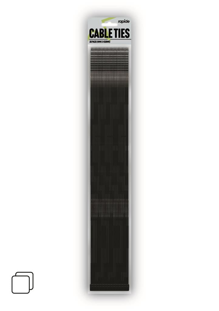 High-Quality Rap Cable Ties 450mm 30PK - Durable Cable Management Solution for Versatile Applications