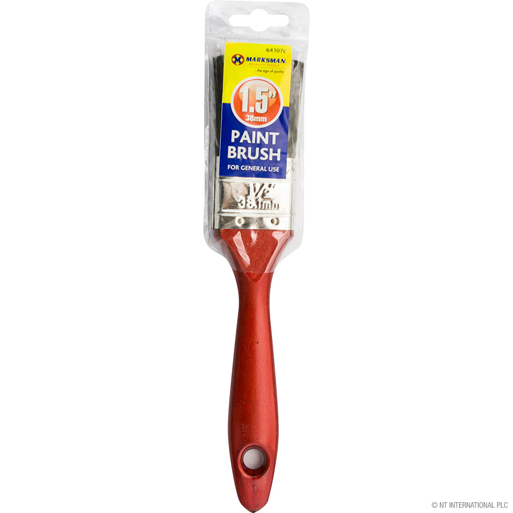 1.5" Paint Brush with 38mm Bristles and Stylish Red Handle - Quality Painting Tool for Precision