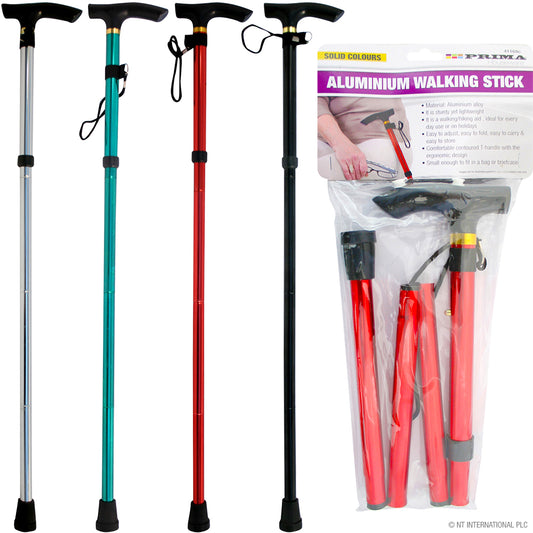 Durable Aluminium Walking Stick in Vibrant Solid Colours.