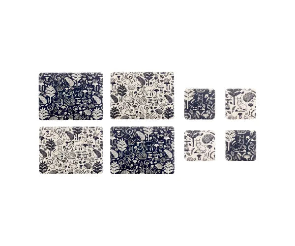 Optimisez votre expérience culinaire avec notre ensemble de 8 sets de table et sous-verres Woodland.