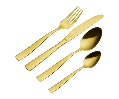 Service de couverts 16 pièces Viners Everyday Purity Gold 18/0.