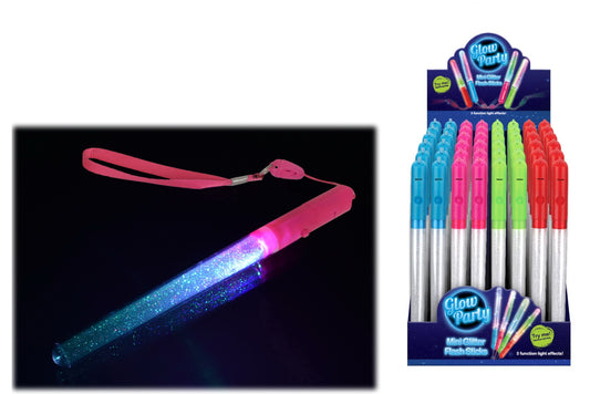 Sparkle Everywhere with Mini Glitter Flash Sticks!  4 Assorted Colors